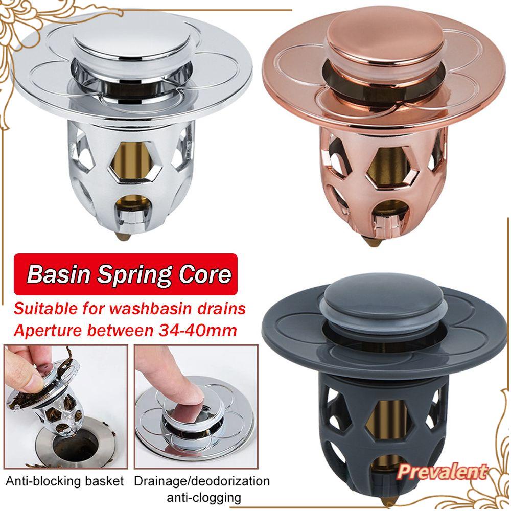 Preva Baskom Spring Core Alat Kamar Mandi Saringan Saluran Air Bath Stopper Wash Basin Plug Penangkap Rambut Pop-Up Bounce Core