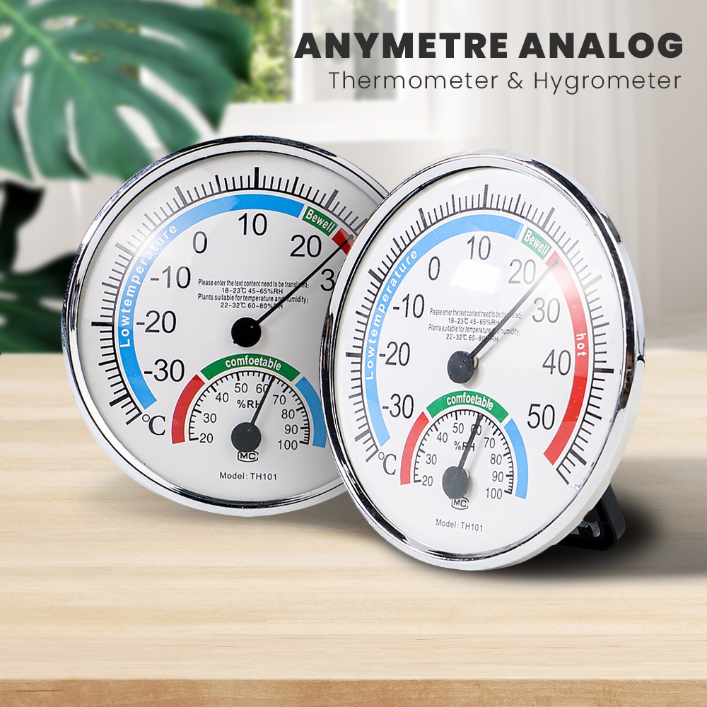 Analog Thermometer Hygrometer Temperature Humidity - TH101B - 3GHX01WH White