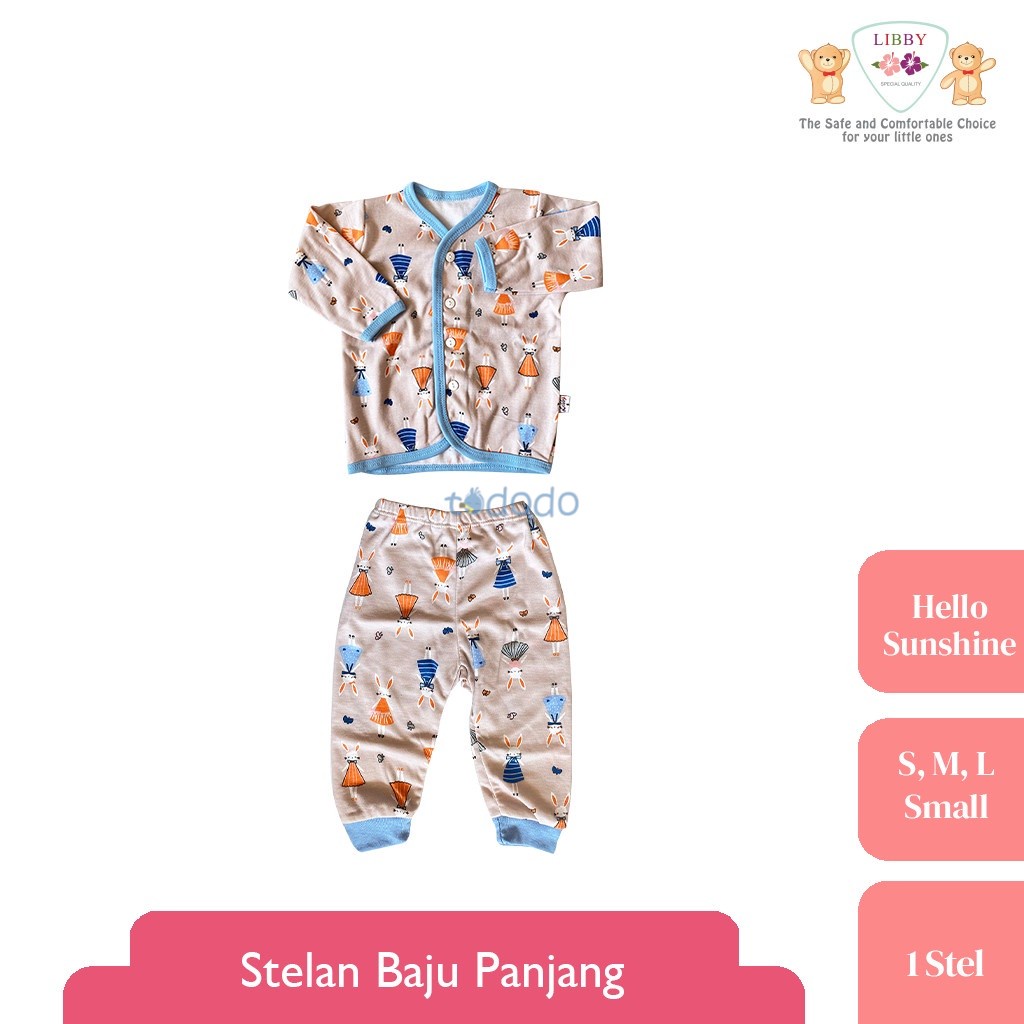 Baju Bayi Setelan Panjang Piyama Anak Kecil LIBBY Motif Hello Sunshine (1stel)