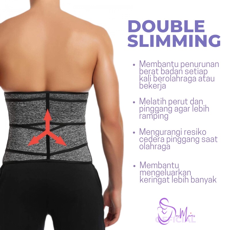 Korset Perut Pria Pelangsing Badan Tubuh Pembakar Penghilang Susut Lemak Corset Korslet Olahraga Pengecil Perut Buncit Pria Cowok Waist Trainer Olahraga Pelangsing Badan Pembentuk Otot Dan Perut Buncit Sixpack Ori Premium Jumbo Double Strap