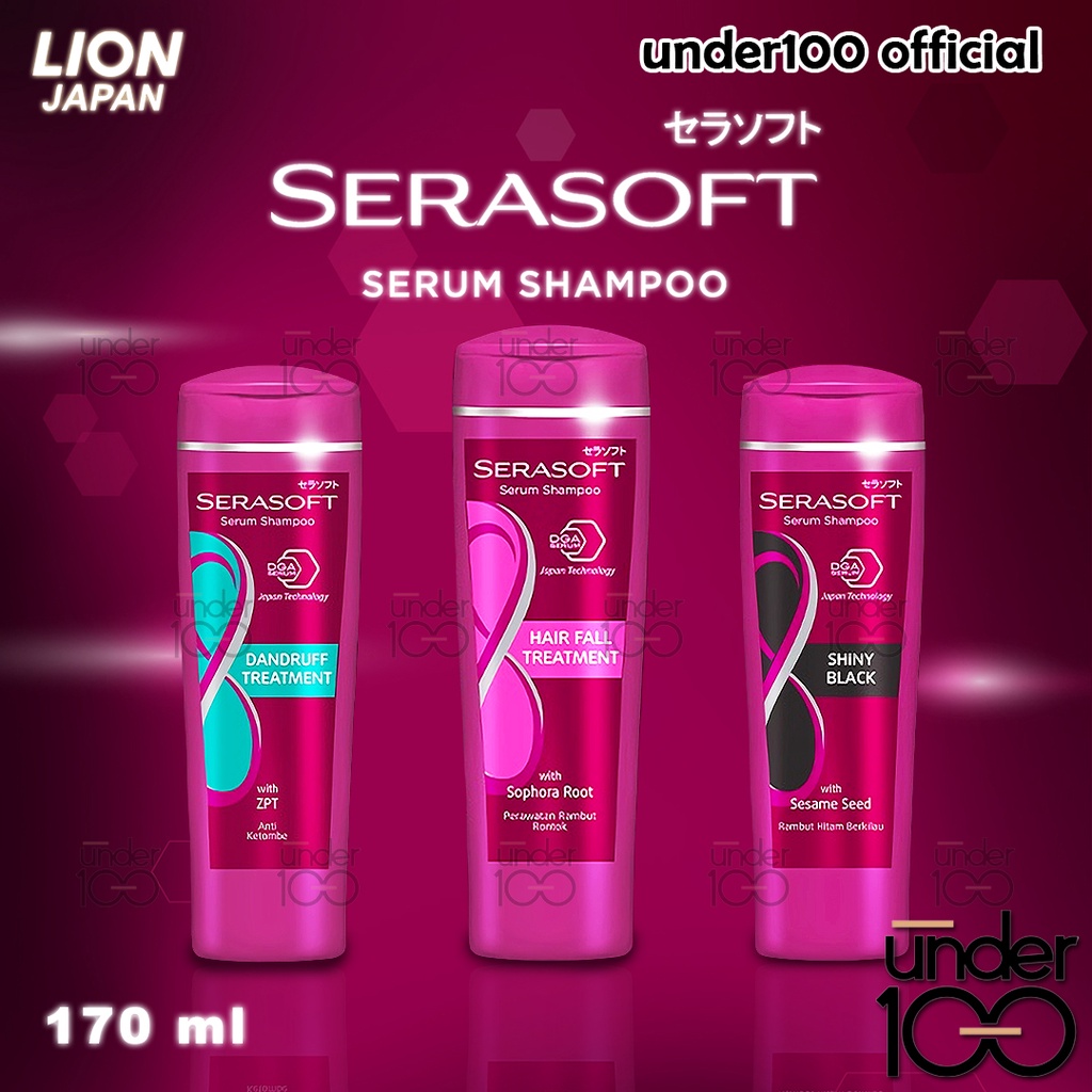 ❤ Under100 ❤ Serasoft Serum Shampoo 170 ml | Hair Fall Treatment | Dandruff Treatment | Shiny Black | HALAL BPOM
