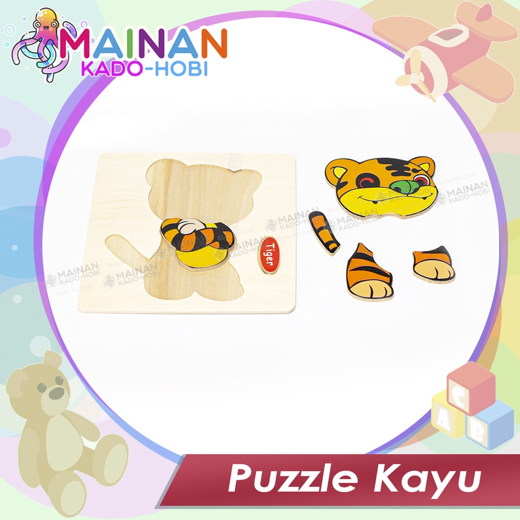 MAINAN ANAK EDUKASI JIGSAW PUZZLE MOTIF TIGER MACAN