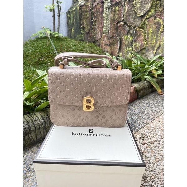 SALE preloved buttonscarves audrey bag taupe medium original