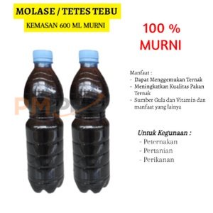 Molase Tetes Tebu Murni 100% Kemasan 600ml Molases Untuk Peternakan Pertanian Perikanan Atau Cairan 