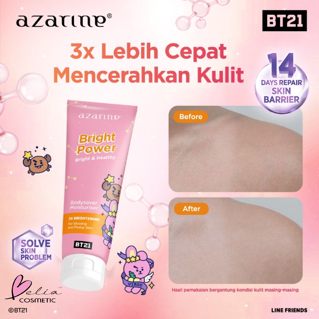 ❤ BELIA ❤ Azarine x BT21 Body Guard Moisturizer Sunscreen Serum 100ml SPF 50 PA++++ | Body Saver Moisturiser 100ml BPOM Bodyguard Collab Line BTS sun screen block sunblock tata RJ chimmy cooky koya shooky mang van