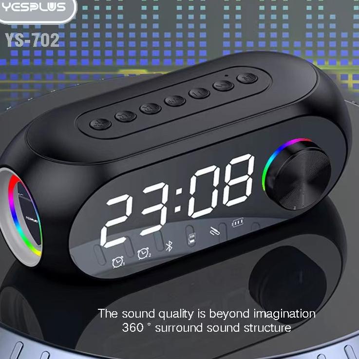 Surprise YESPLUS YS-702 Speaker Bluetooth LED Two Alarm Clock Night Light