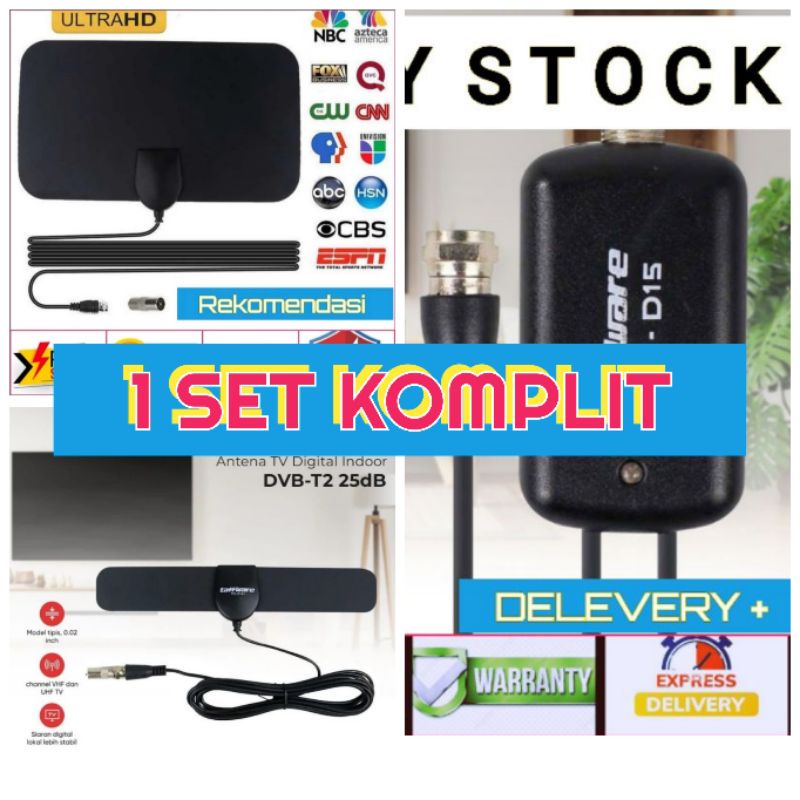 SET KOMPLIT ANTENA PLUS BOSTER TAFFWARE