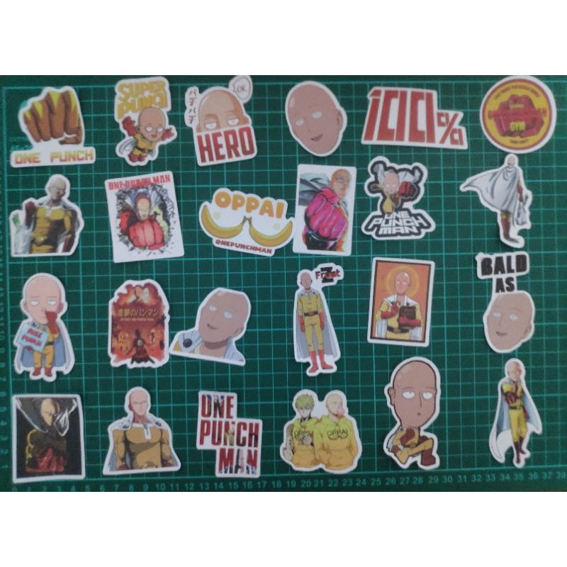 

24 pcs Sticker One Punch Man Anime Gambar Tempel Stiker Laptop HP Motor Kulkas Aesthetic Estetik