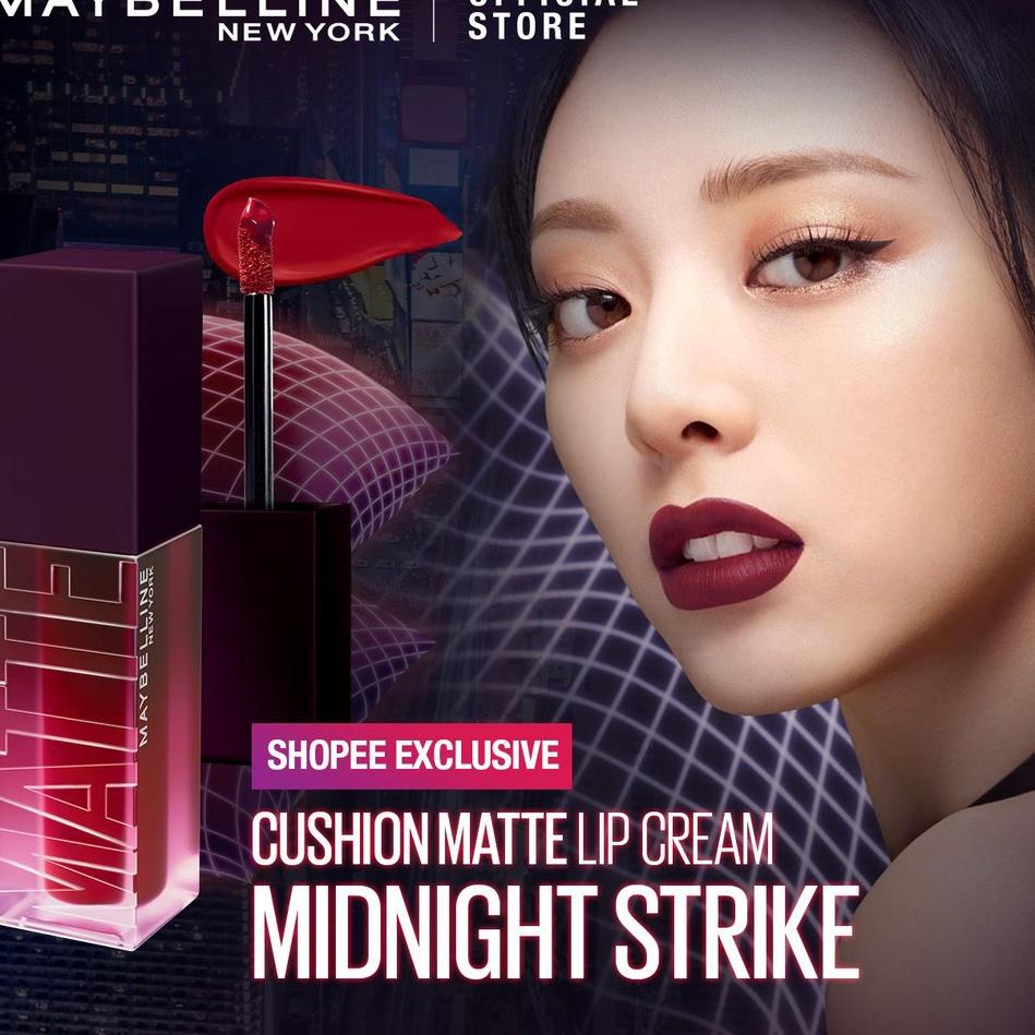 [PRODUK RRK] Maybelline Cushion Matte Lip Cream - Lipstick Soft Velvet Finish Lembut & Ringan Cream 