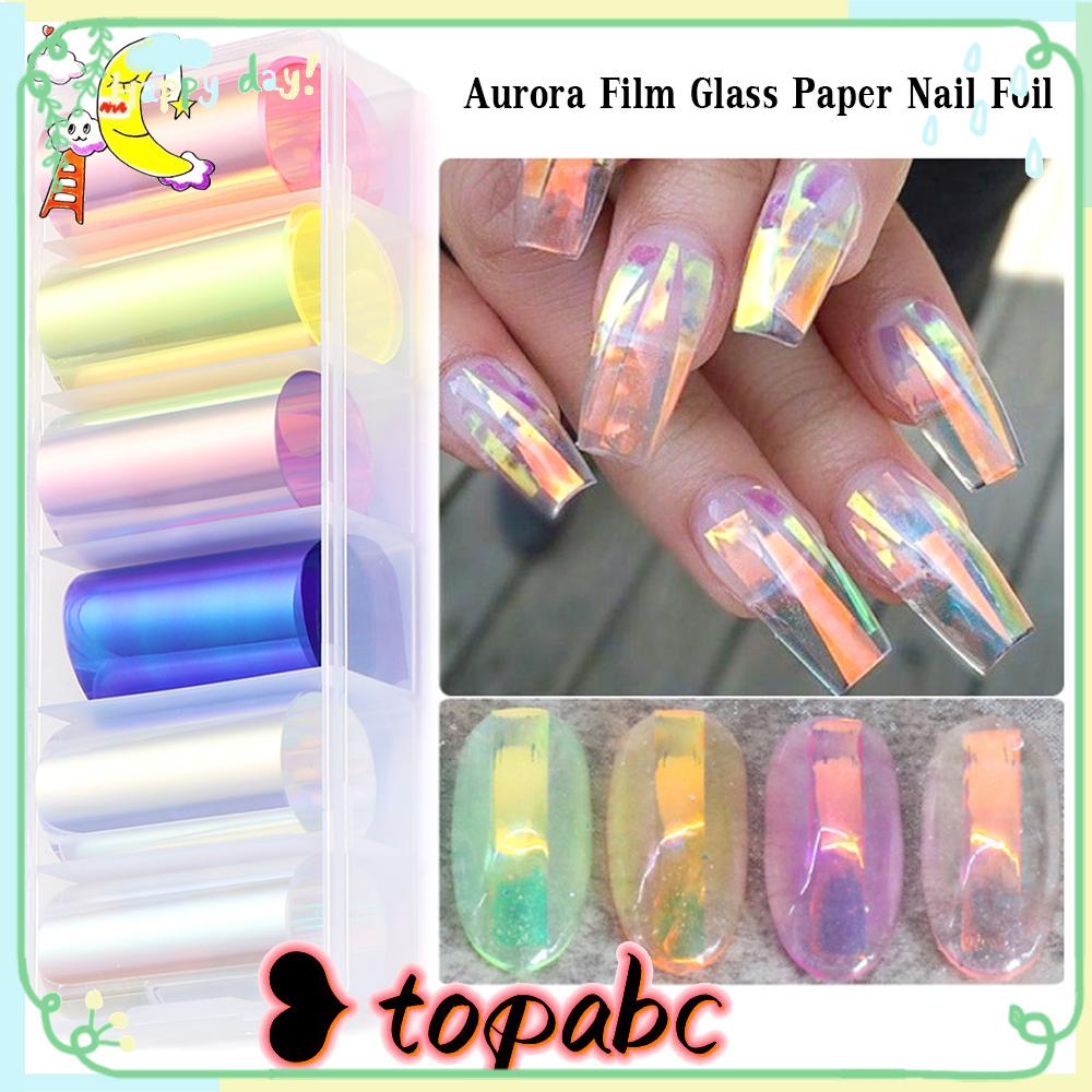 Stiker Kuku Atas Hot DIY Manicure Glass Paper