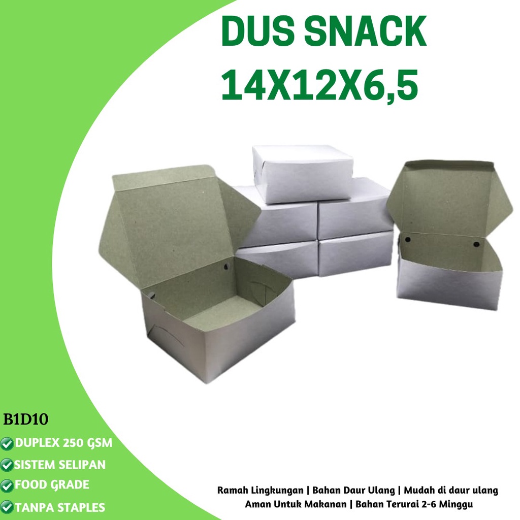 Dus 14x12 Box Snack Dus Kue Snack Box (B1D10-14X12X6.5 Cm)