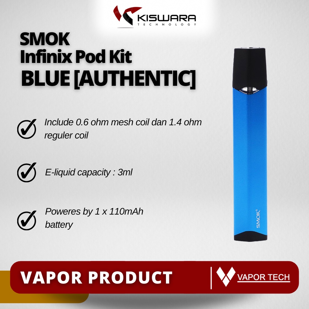 SMOK Infinix Pod Kit - BLUE [Authentic] KiswaraBandung