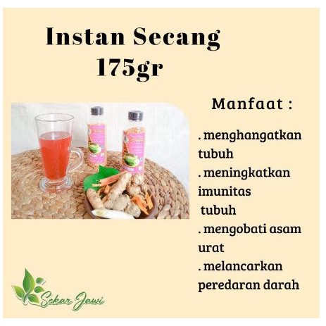 MINUMAN TRADISIONAL MINUMAN REMPAH MINUMAN HERBAL BUBUK INSTAN WEDANG SECANG 175 GRAM HALAL DAN SUDAH PIRT RIENS COLLECTIONS