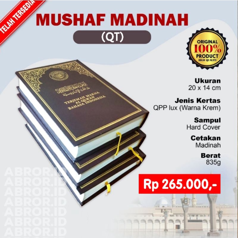 MUSHAF TERJEMAH INDONESIA CETAKAN MADINAH ORIGINAL (100% Asli) - UKURAN STANDAR 14x20cm - MUSHAF TER