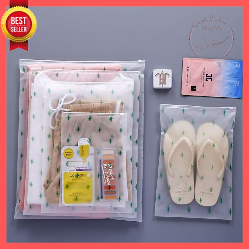 GOS -I107- Zipper Ukuran 26x35cm - Travel Pouch Ziplock Motif - Plastik Packaging Serbaguna Zipper uk.26x35