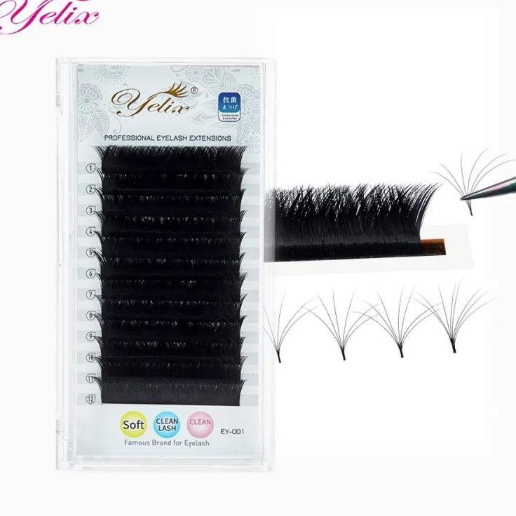 Ready Stok Yelix V shape Auto-Fans Lashes Soft Easy Fan Eyelash Extension Volume bulu mata palsu LEM