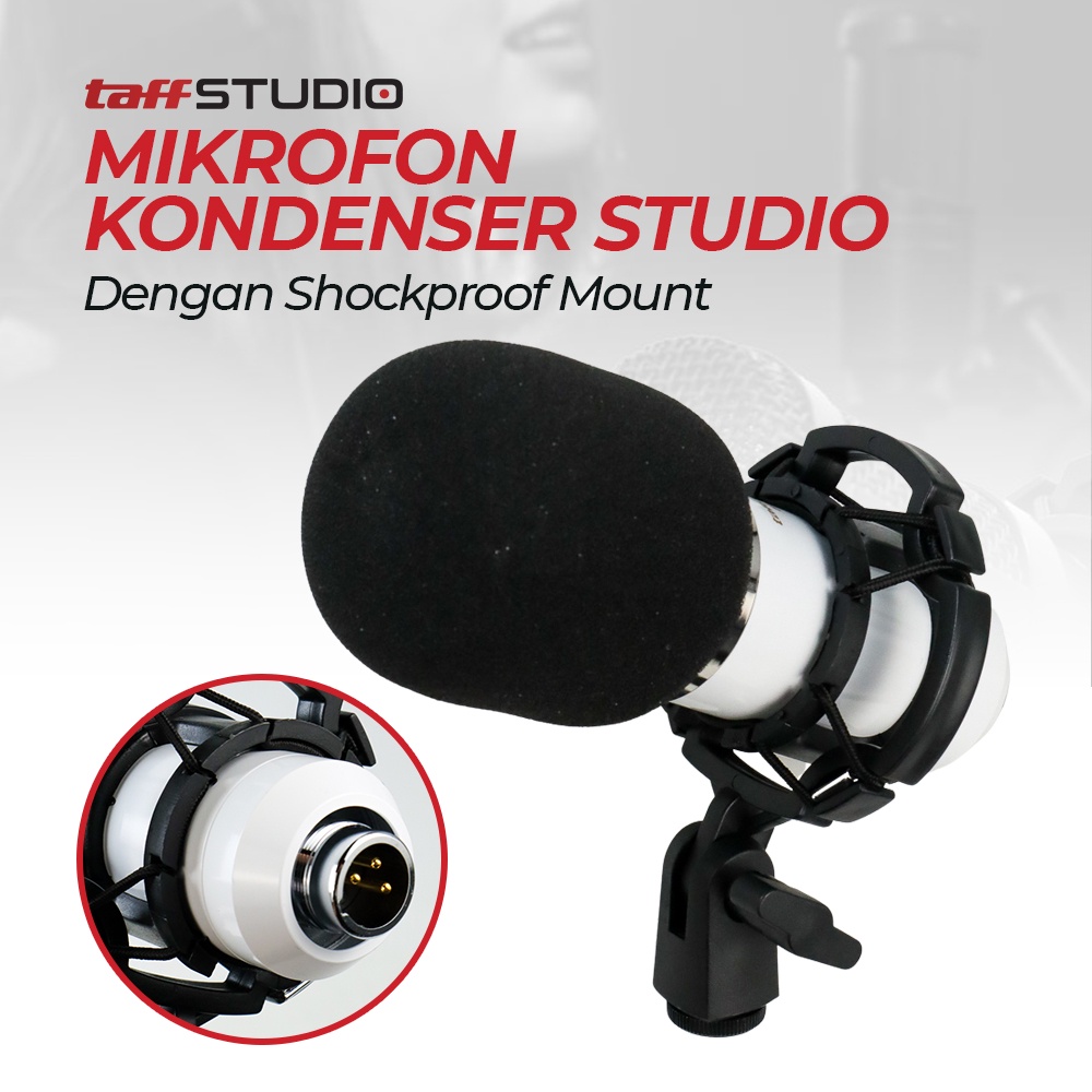 Mikrofon Kondenser Studio dengan Shock Proof Mount - BM-800 - OMSK5YWH White