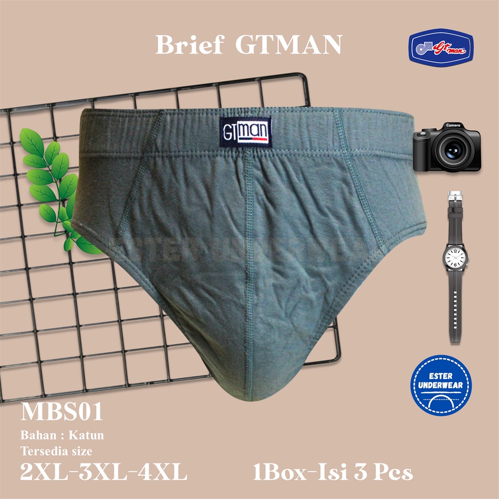 Celana Dalam Pria Gtman  BIG SIZE MBS 01 ISI 3 PCS