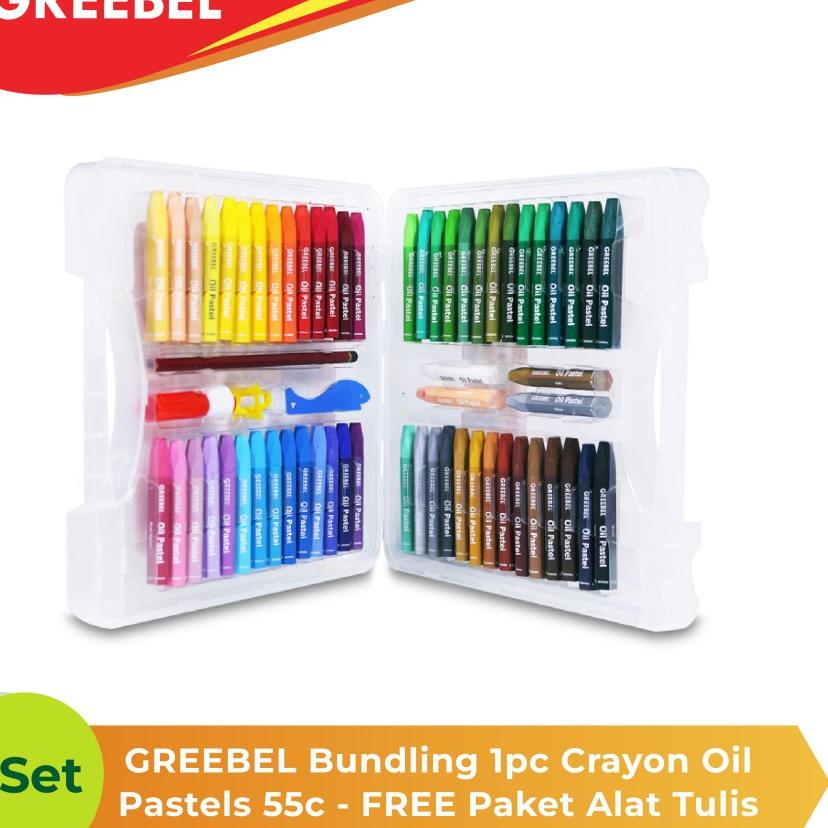 

Hot Promo GREEBEL Bundling 1pc Crayon Oil Pastels 55c - FREE Paket Alat Tulis