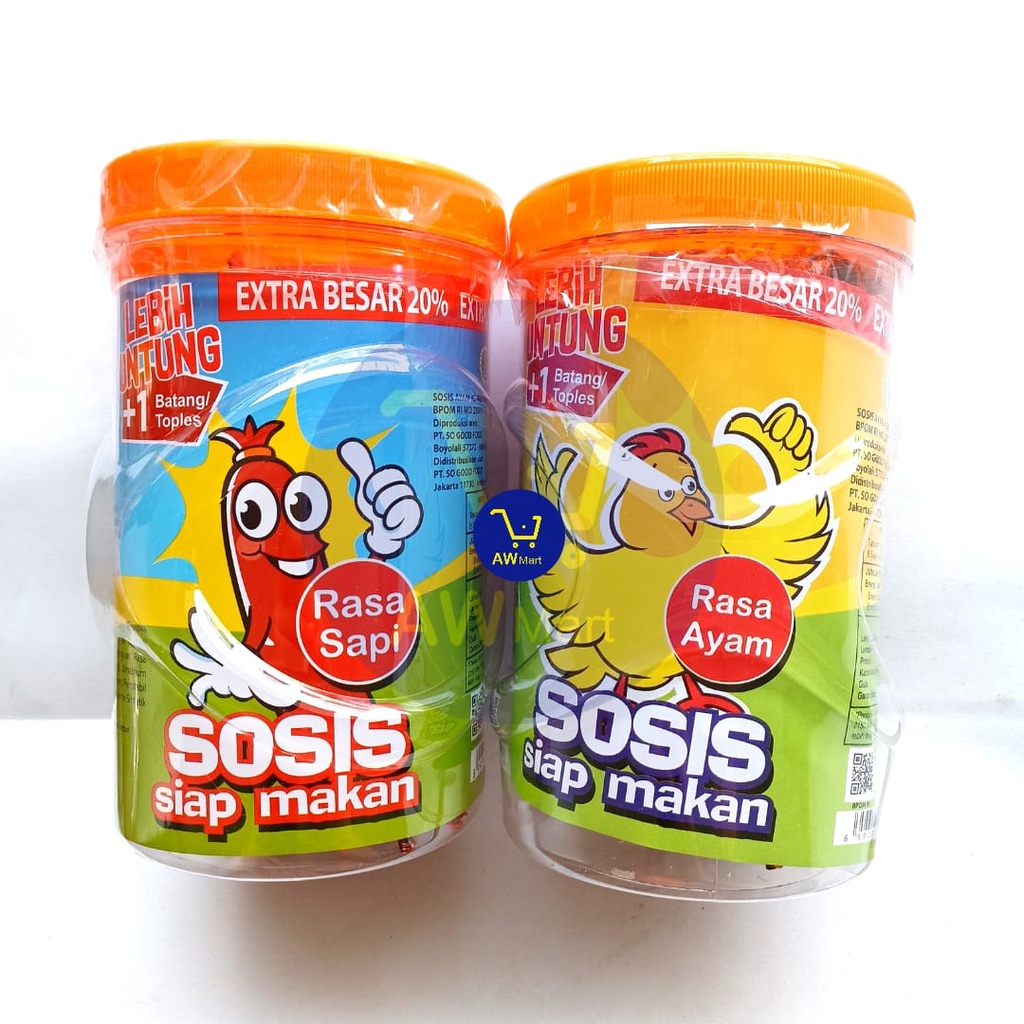 SOSIS SO NICE 525 GRAM ISI 25PCS - SOSIS SO NICE BOTOL  RASA AYAM DAN SAPI