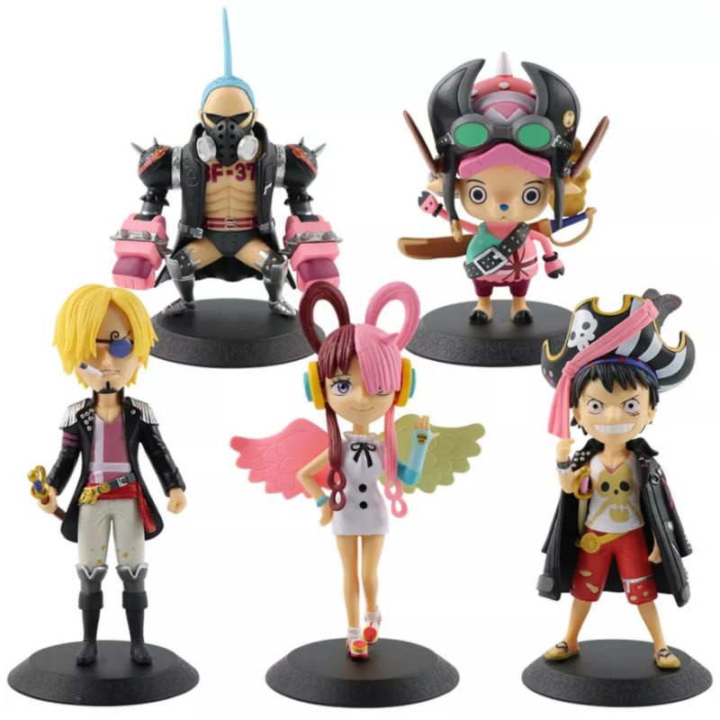 Figure One Piece Monkey D Luffy Red Grandline Uta Sanji Set miniatur pajangan hiasan