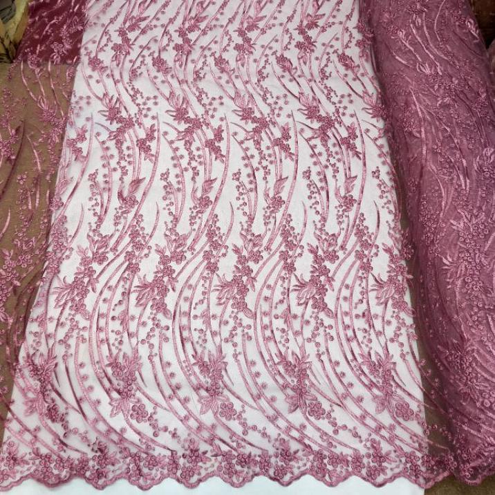 Star Seller New Kain Bahan Tile Akar Mutiara Bordiran / Cocok buat gamis, tunik, dress, atasan, dll