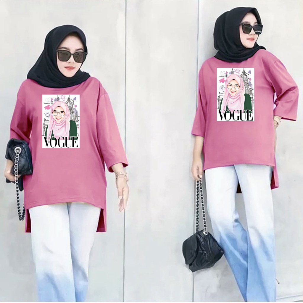 GSC - Long Tunik ANIME 033/ Tunik wanita jumbo / Tunik kaos viral / Tunik motif anime / Tunik panjang / Tunik wanita hijab terbaru