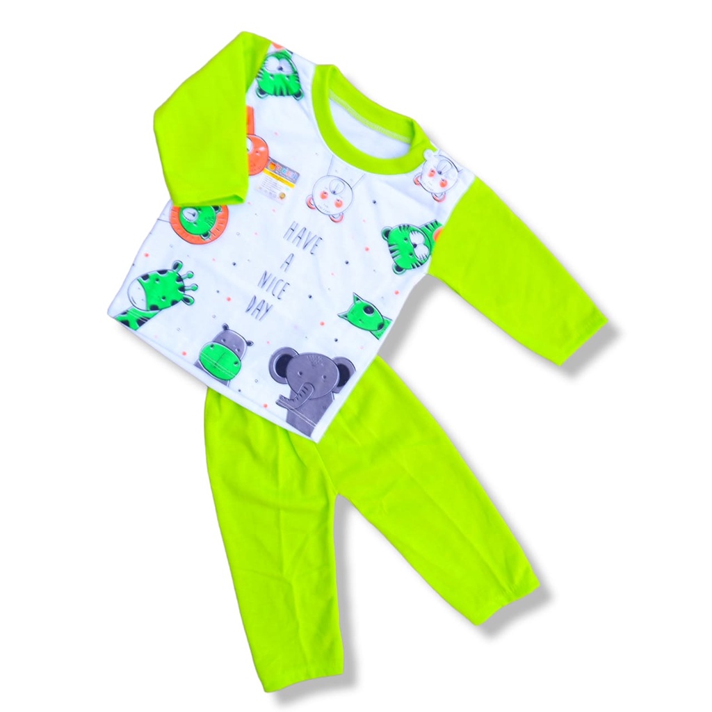 Set Setelan Baju Bayi Kancing Pundak Motif Have A Nice Day