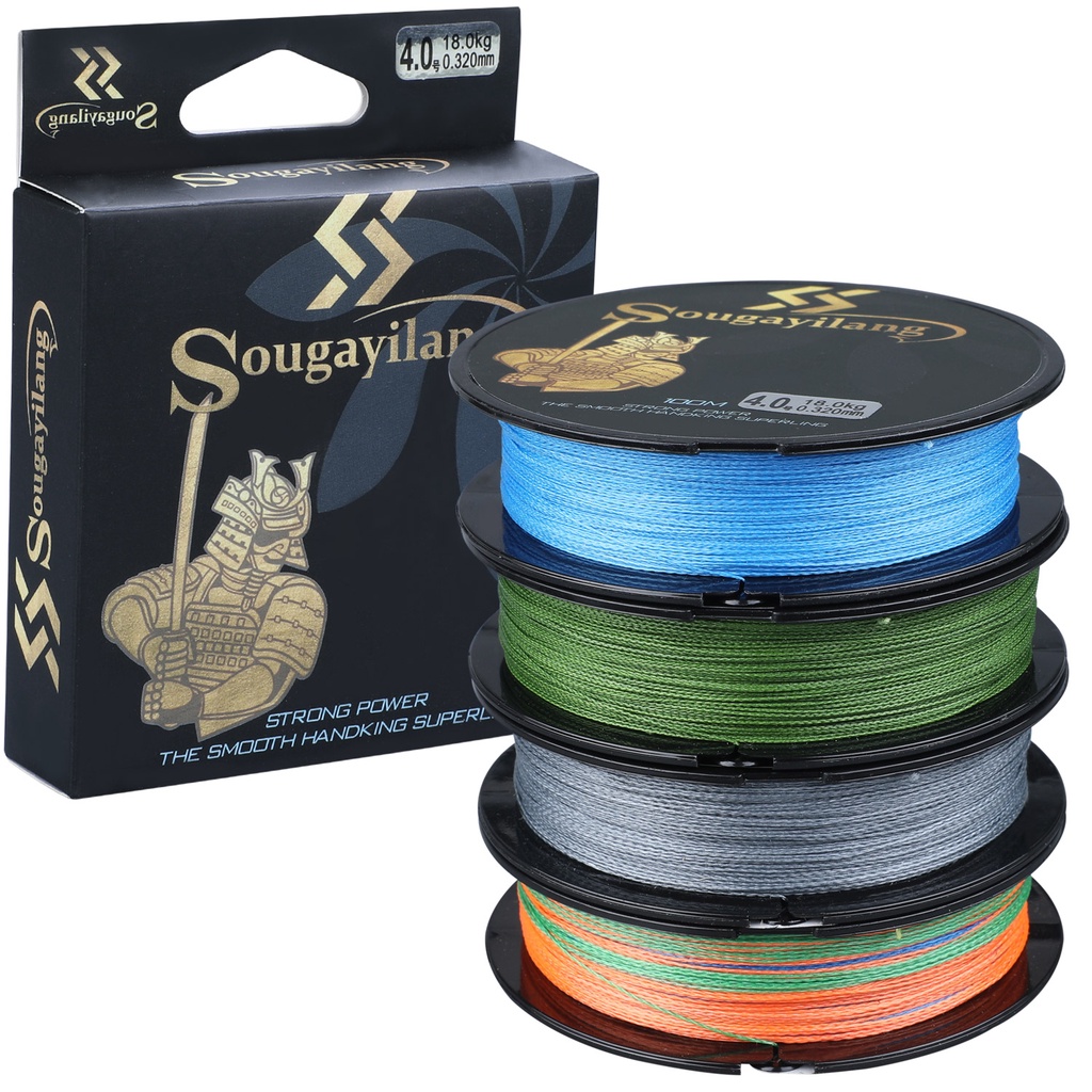 PE 4 Strands Braid Fishing Line 100M 3 Warna Kekuatan Super Kuat Dikepang 0,4-5,0 # Pancing