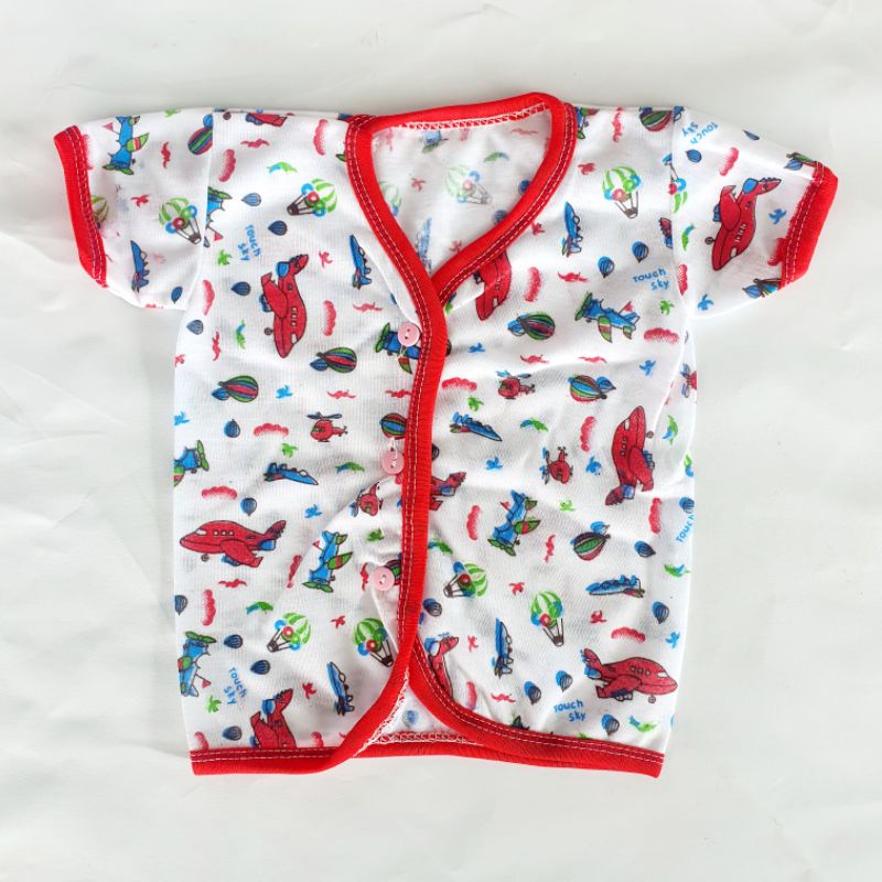 3 Pcs Baju Bayi Lengan Pendek/ Panjang Rib Warna