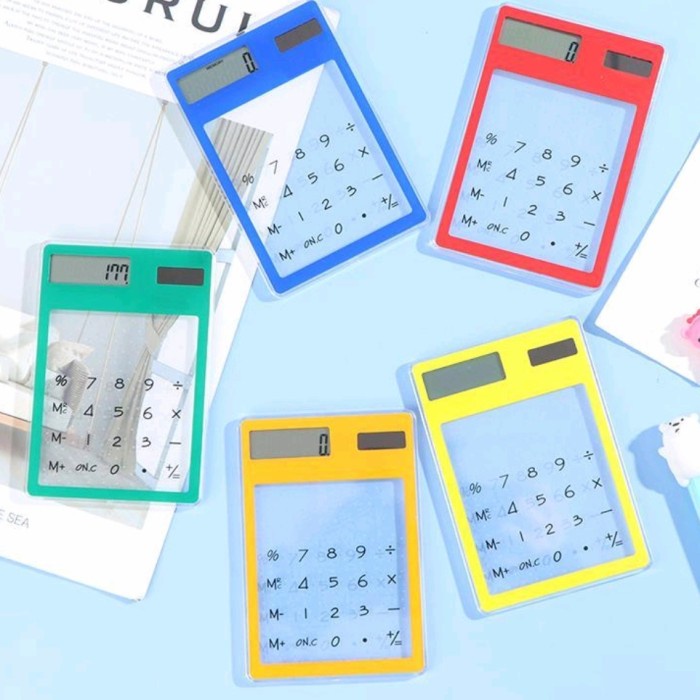 

NEW Kalkulator Mini Transparan Tenaga Surya Layar Sentuh LCD 8 Digit Best