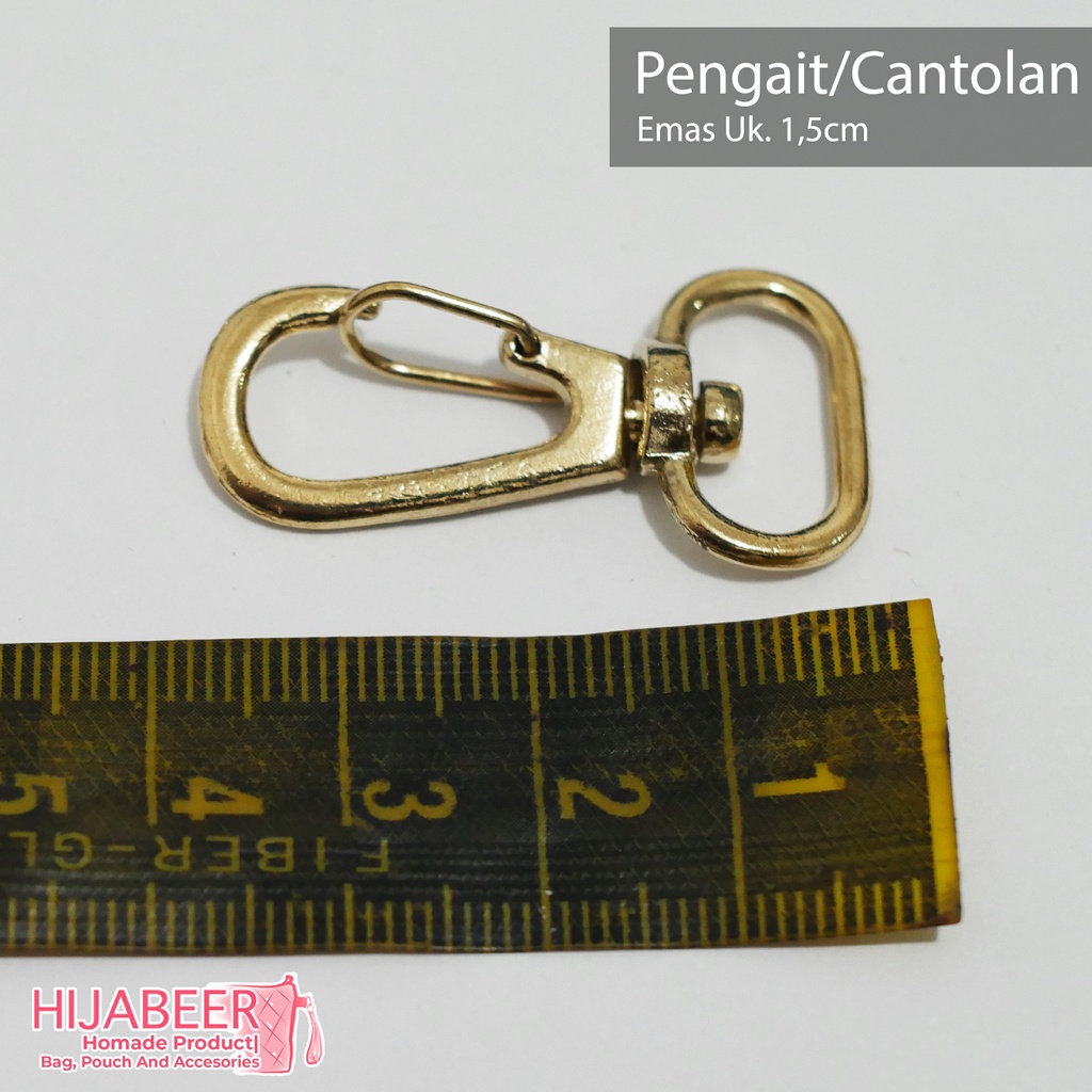 Pengait Tas Kaitan Cantelan Kunci Emas 1,5cm /10pcs