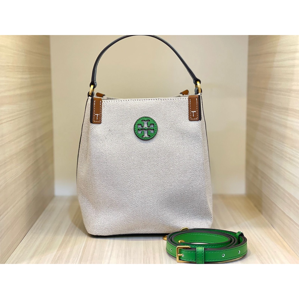 TAS WANITA BRANDED TORY BURCH BLAKE BUCKET CANVAS
