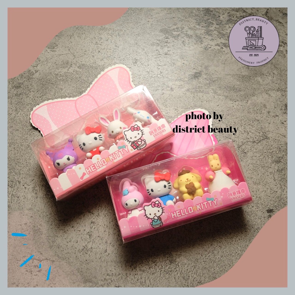 

PENGHAPUS BOX MEWAH SANRIO SATU SET ISI 4 PCS PENGHAPUS KARET SETIP HAPUSAN KARTUN LUCU BISA COD DISTRICT BEAUTY