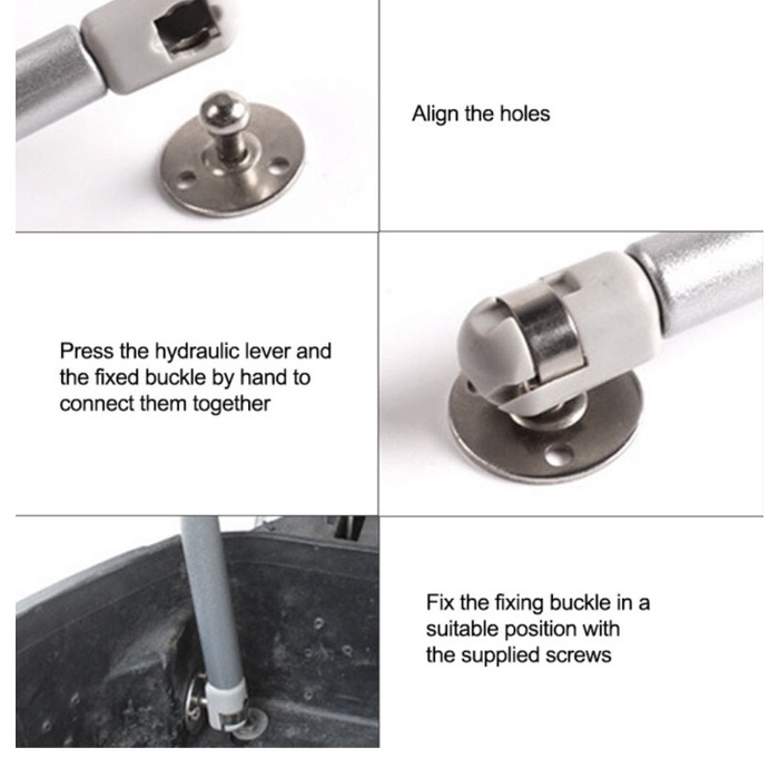 Gas Spring 100N Hidrolik Pegas Bagasi Jok Motor Pintu Lemari Kitchen Set Kabinet Door Closer 100 N Universal Hidrolis 10KG Lift Support Penahan Buka Tutup Slow Panjang 270CM 100 derajat Gas Strut Shock Engsel Penyangga Penahan Hidrolik Automatis Otomatis