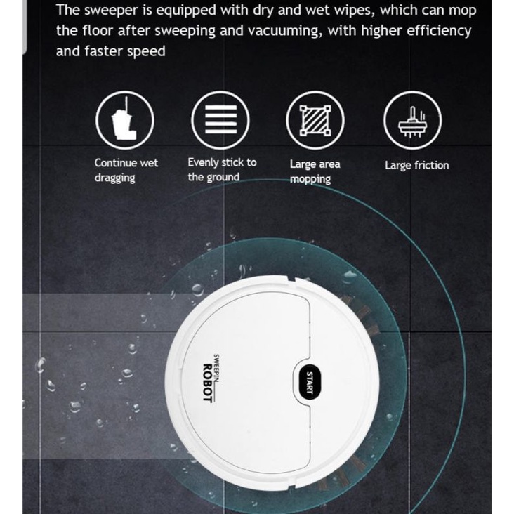 SMART SWEEPING ROBOT 3 IN 1 SAPU PENYEDOT DEBU PEL PEMBERSIH DEBU LANTAI ROBOT VACUUM CLEANER