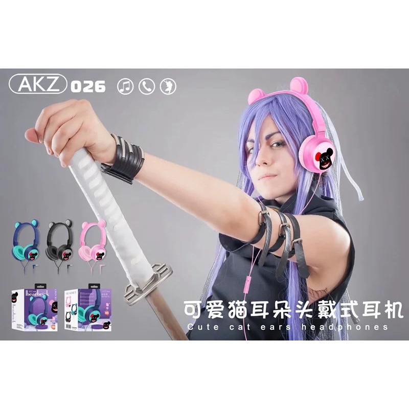 [ AKZ-026 ]Headset Gaming Telinga model AKZ-026 with microphone jack 3.5mm Headphone Gaming