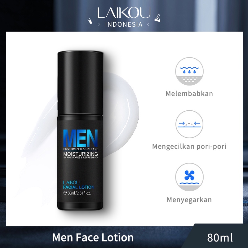 LAIKOU Men Facial Lotion Niacinamide Pelembab Anti-jerawat Kontrol Minyak 80ml