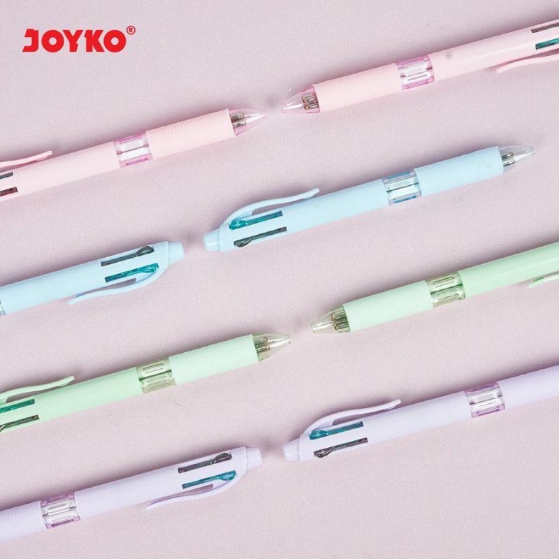 

Pulpen 4 Warna Joyko BP-348 Quaco 4/0.7mm ( 1pak/12pcs ) CV4