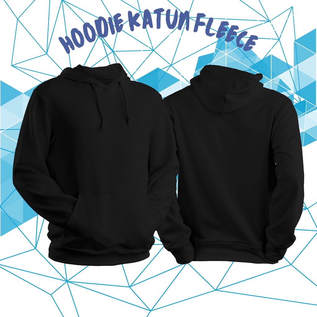 Hoodie Polos Hitam | Hoodie Cotton Fleece