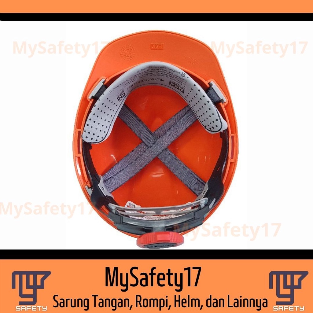 HELM SAFETY SNI SAFETY HELMET MSA + FASTRACK PENGENCANG HELM ORI - ORANGE