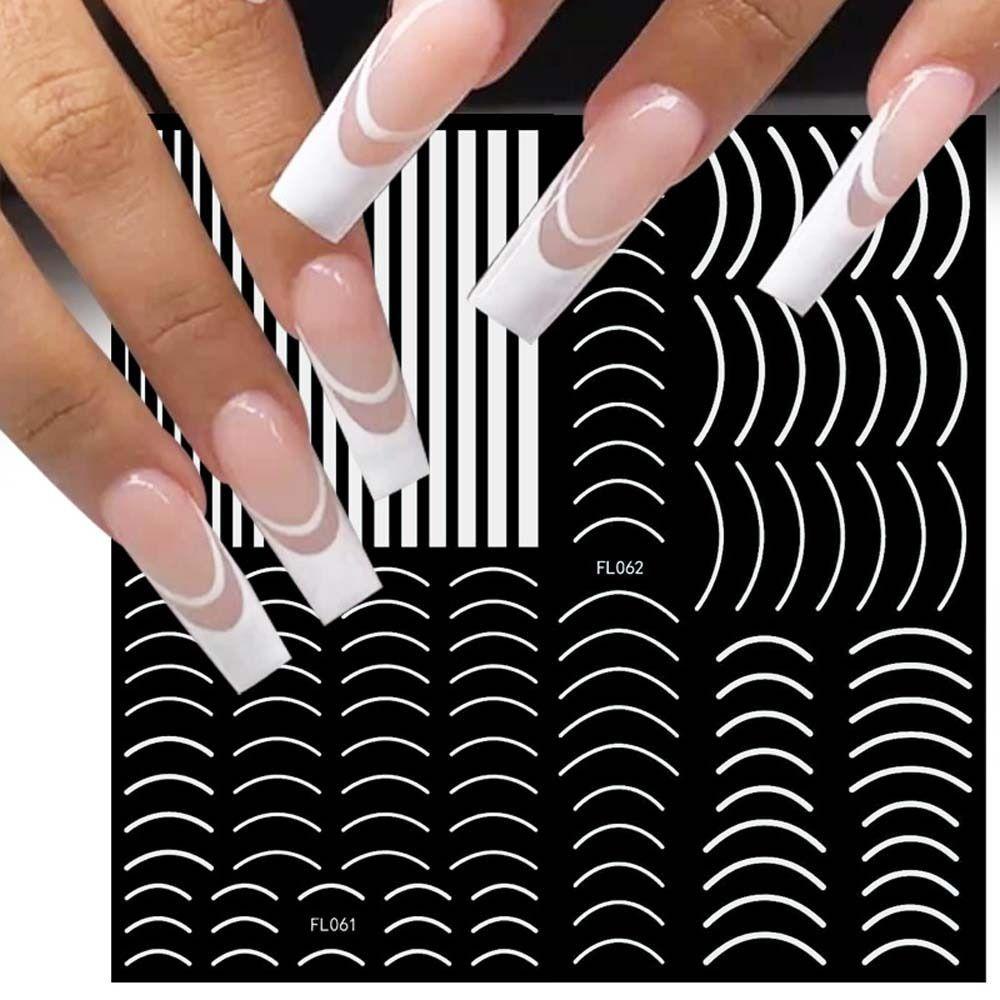 Mxbeauty Bronzing Stiker Kuku Wanita Fashion Manicure Aksesoris Huruf Inggris Garis Geometris Dekorasi Nail Art
