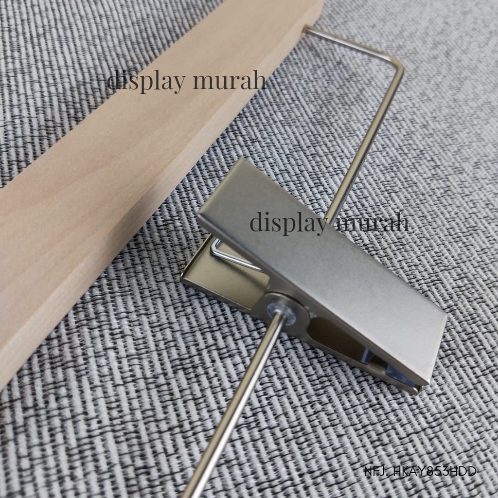 Hanger kayu natural cantelan silver Gantungan Baju Korea Hanger Kayu Jepit / Hanger Kayu Baju Hanger Distro -BH