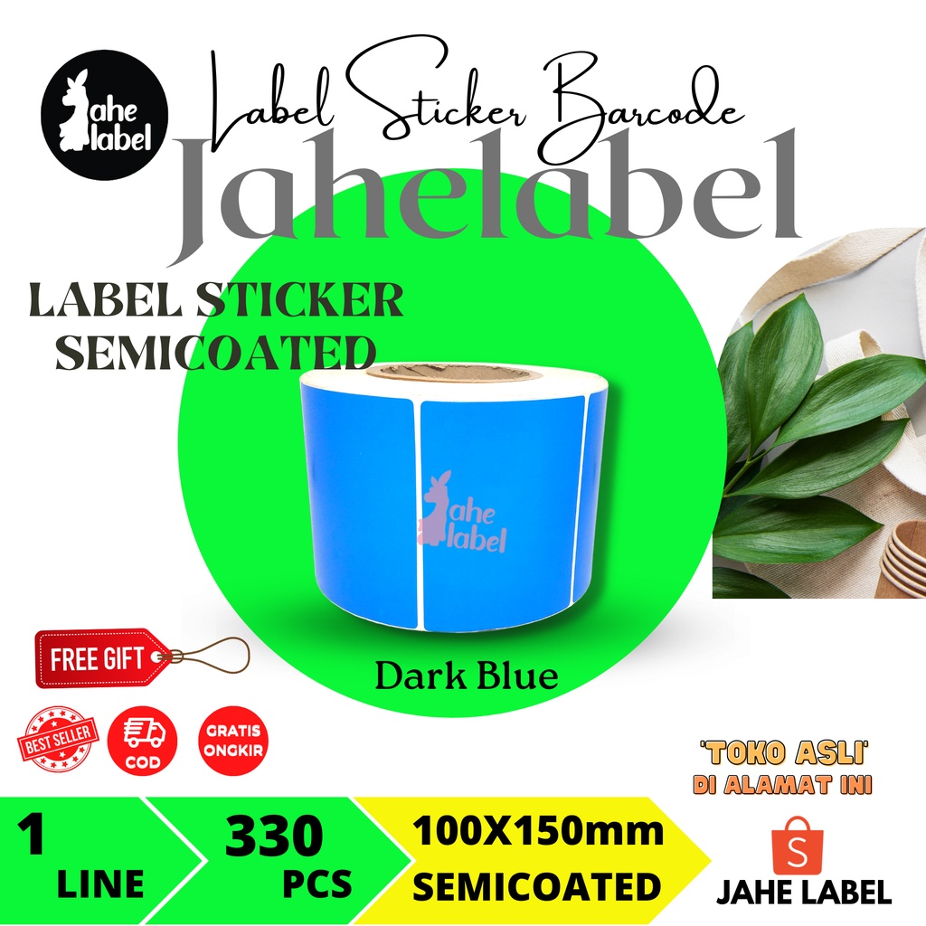

LABEL BARCODE SEMICOATED 100X150MM STICKER LABEL SEMICOATED 100X150 MM 330 PCS