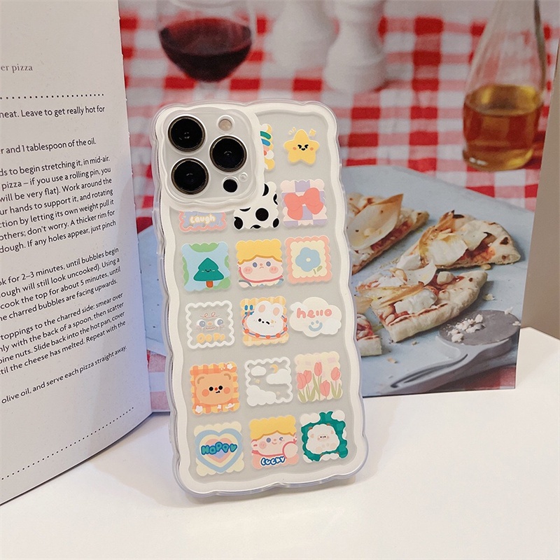 Case Realme 10 C33 C35 C21Y C25Y C21 RealmeC11 C25 C17 C15 C12 C3 C2 Realme 8i 7i 5 5i 6i 7 Pro Puzzle Kartun Hewan Wave Edge TPU Phone Case