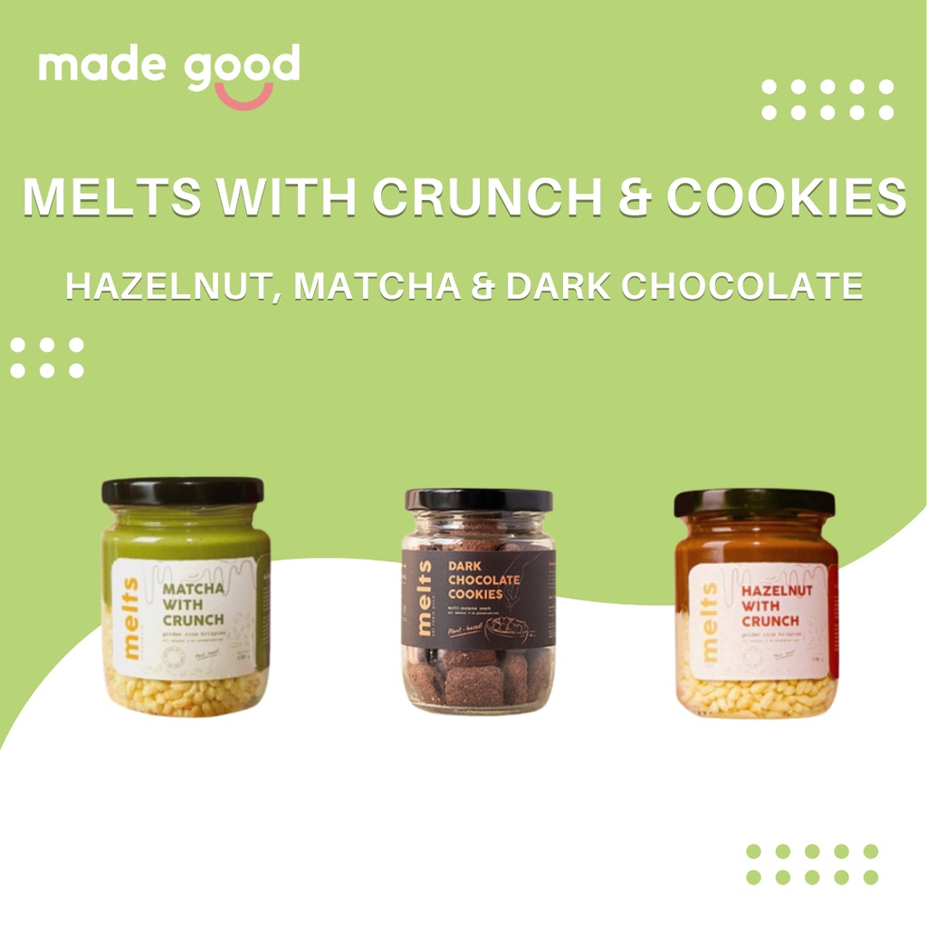 

Melts with Crunch Hazelnut Matcha Dark Chocolate Cookies