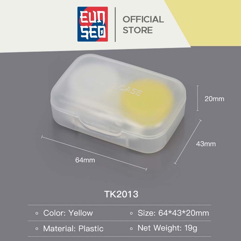 EUNSEO Kotak Softlens Warna Pastel Transparant Case Softlens Jepitan + Tongkat Premium