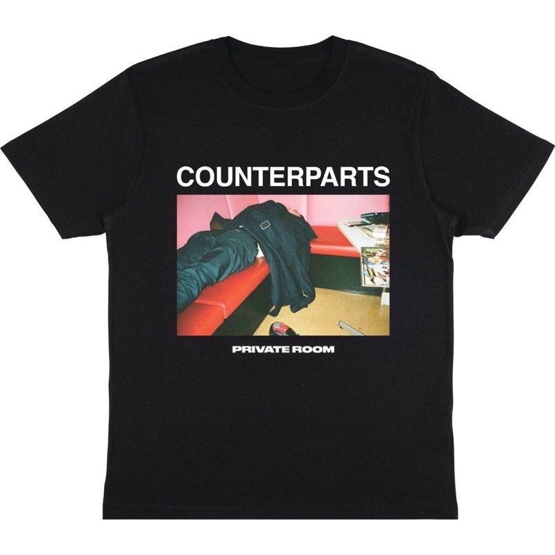 KAOS BAJU COUNTERPARTS - PRIVATE ROOM | T-SHIRT BAND COUNTERPARTS | BAJU BAND COUNTERPARTS HITAM PRI
