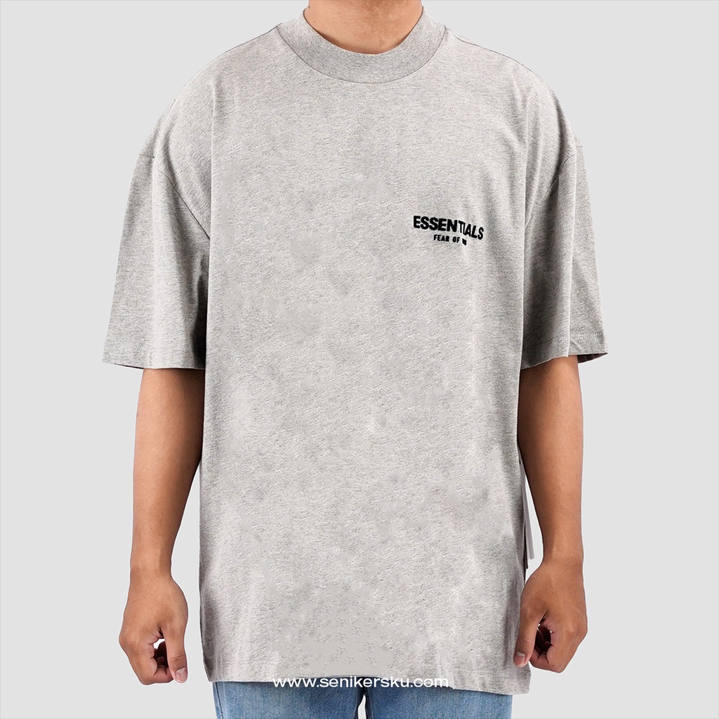 Essentials FOG Flocked Dark Oatmeal Tee SS22