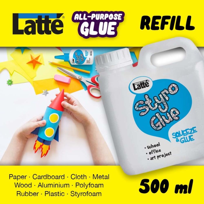 

✨NEW✨ - lem LATTE STYRO glue all purpose 500ml UHU